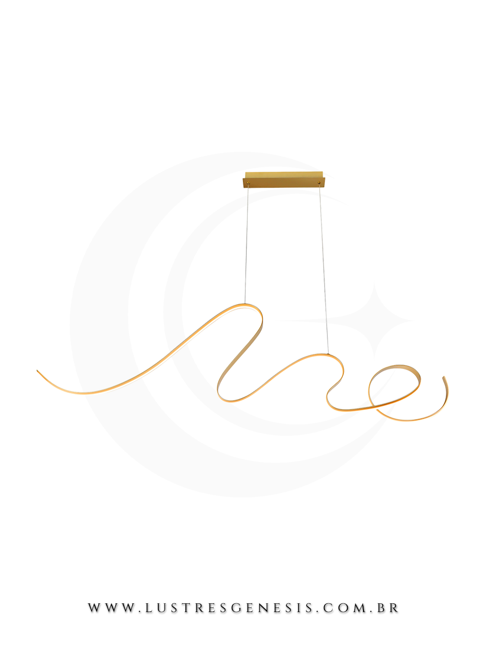Lustre Pendente de LED Moderno 160cm Dourado Lustres Genesis loja online de Lustres e Iluminação Decorativa